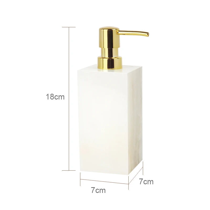 White Onyx Marble Bathroom Set