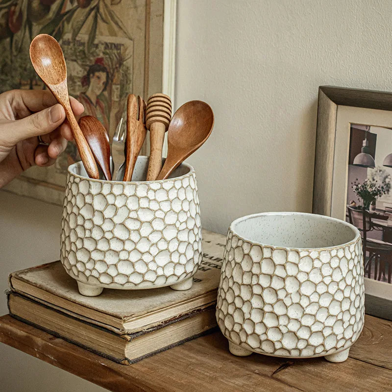 Pinecone Ceramic Storage Jar