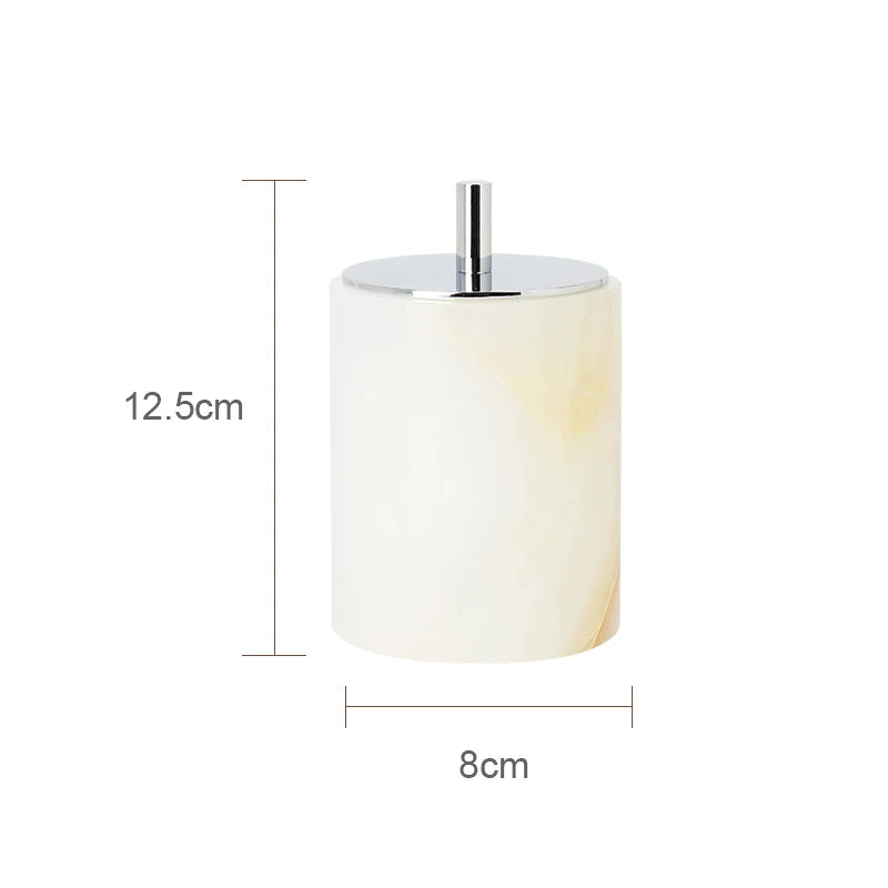 White Onyx Marble Bathroom Set