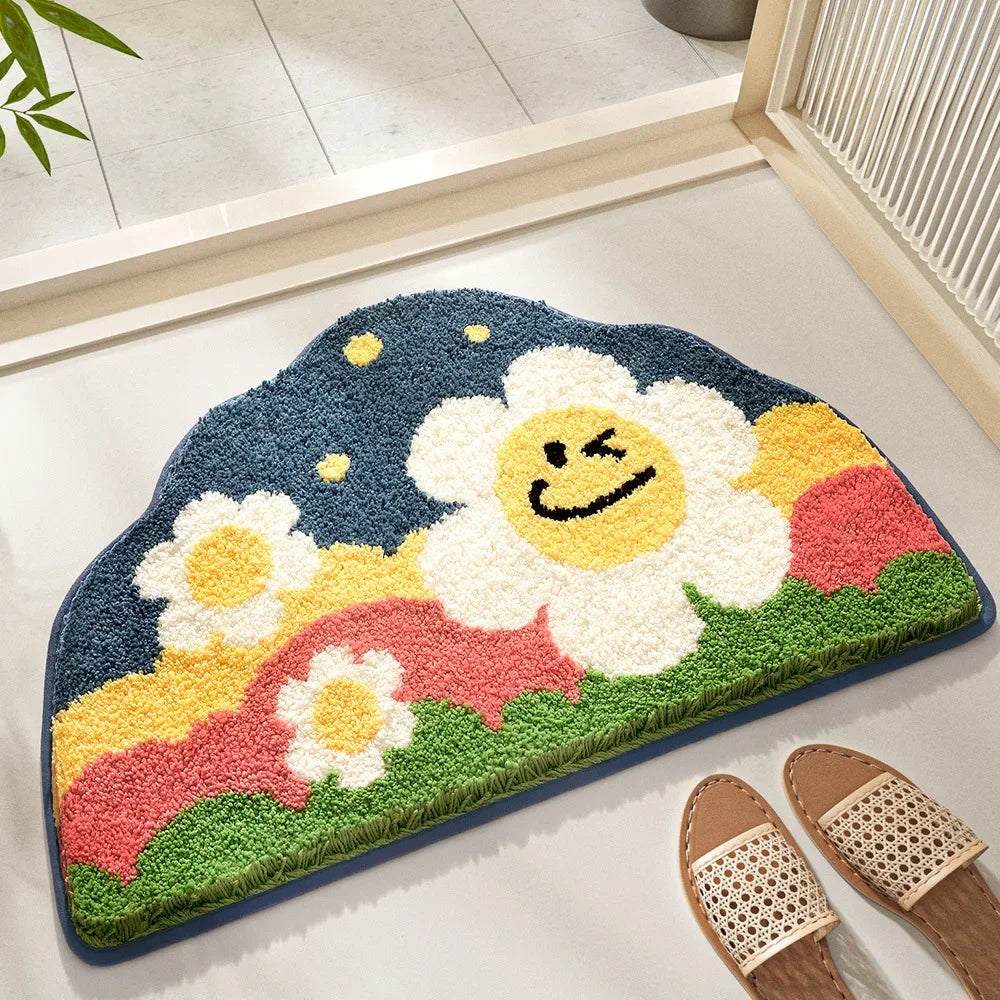 3D Flower Shaggy Bath Mat