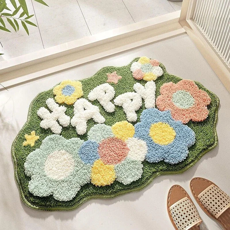 3D Flower Shaggy Bath Mat