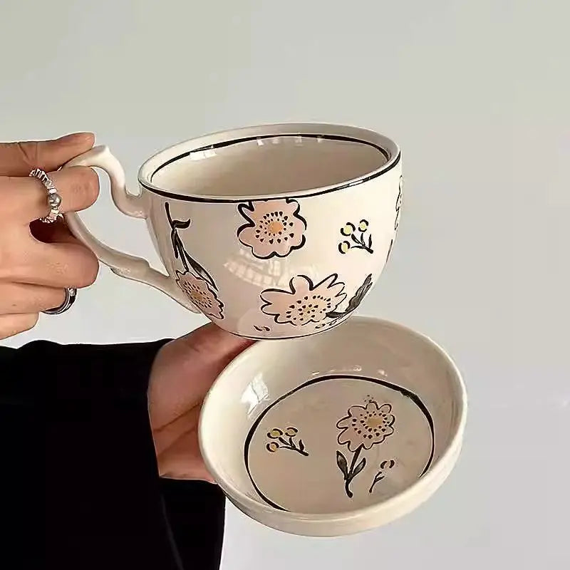 Retro Ceramic Breakfast Cup Set