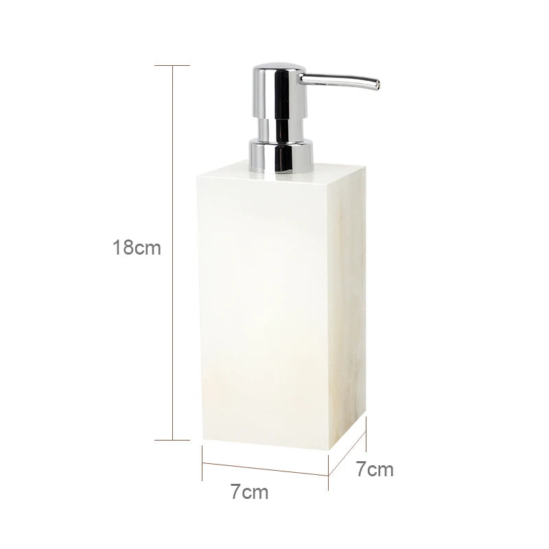 White Onyx Marble Bathroom Set