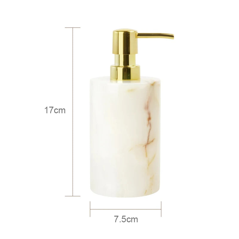 White Onyx Marble Bathroom Set