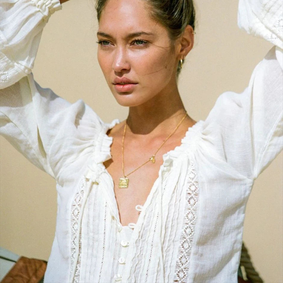 Boho White Lace Blouse