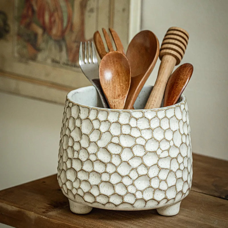 Pinecone Ceramic Storage Jar