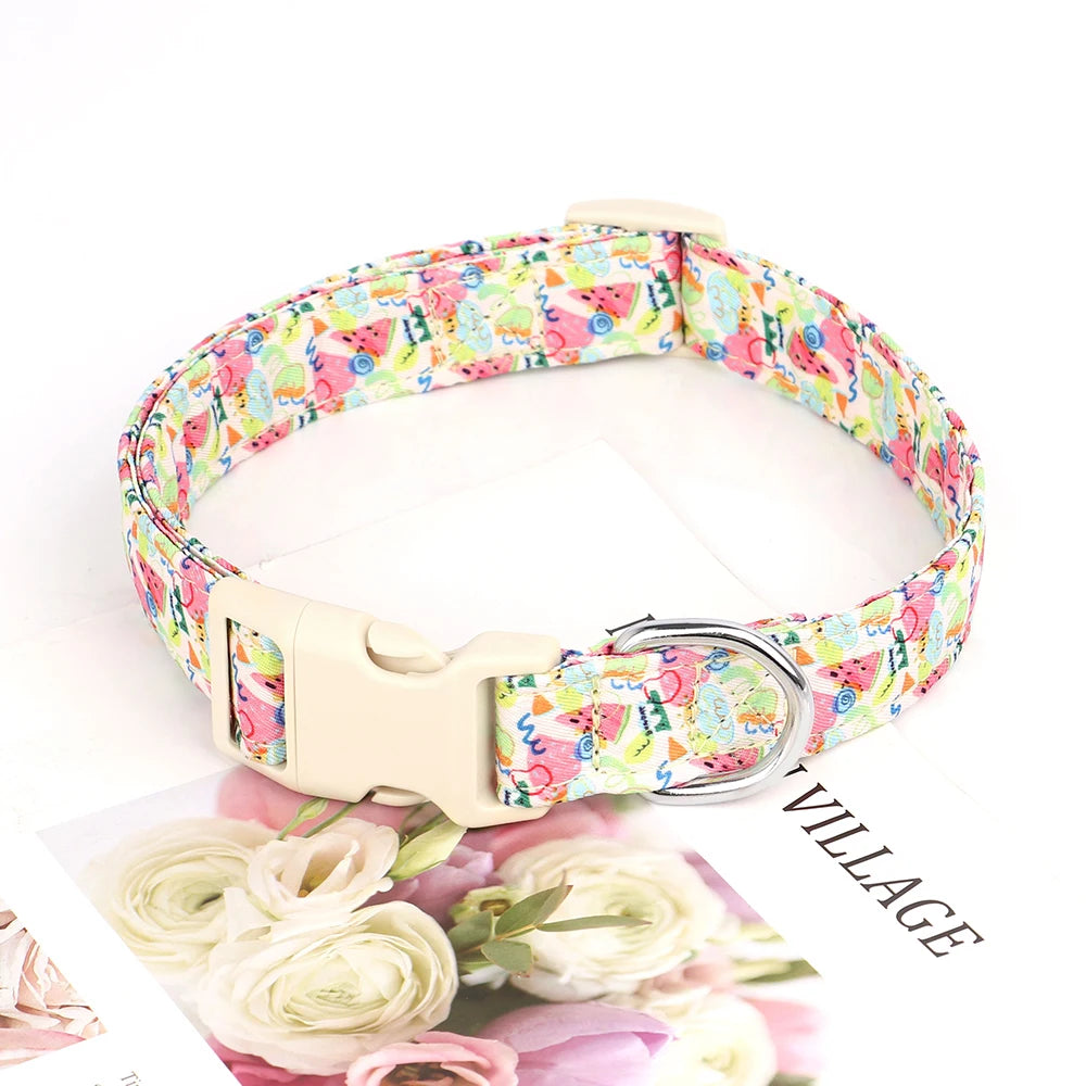 Adjustable Printed Nylon Dog Collar