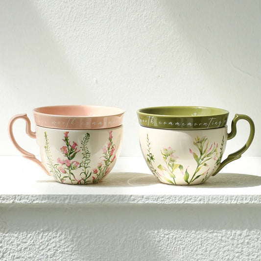 Retro Ceramic Breakfast Cup Set