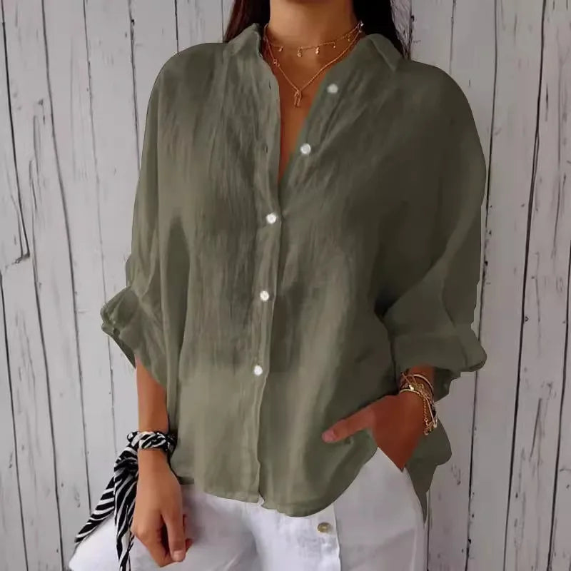 Tie-Back Button-Up Shirt