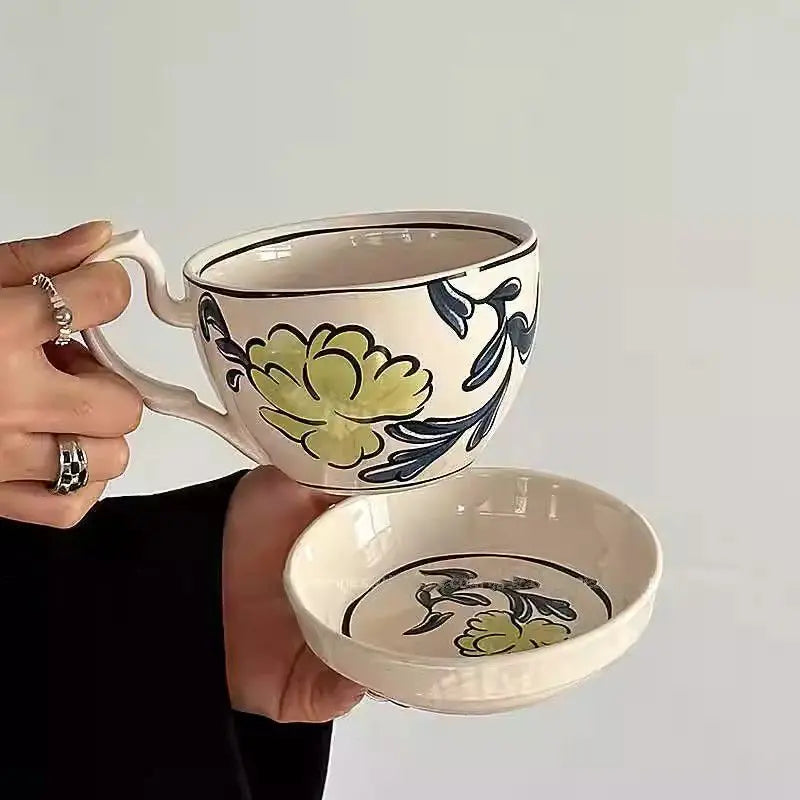 Retro Ceramic Breakfast Cup Set