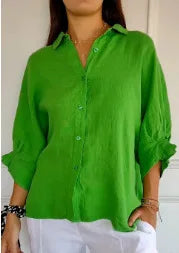 Tie-Back Button-Up Shirt