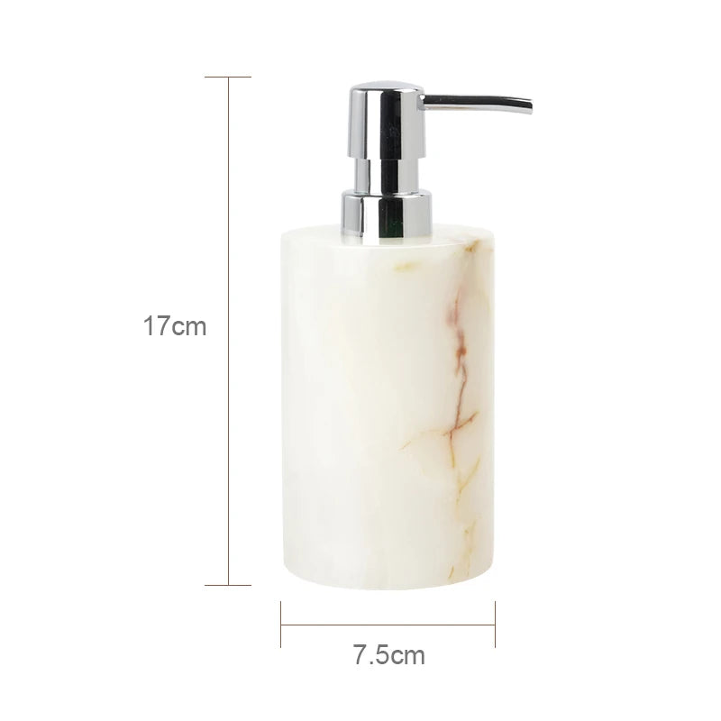 White Onyx Marble Bathroom Set