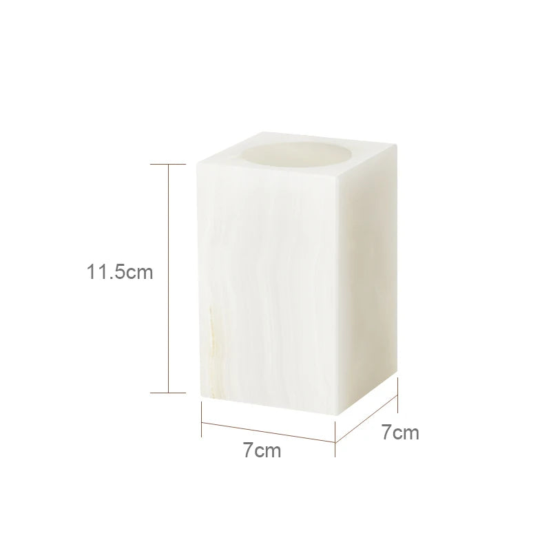 White Onyx Marble Bathroom Set