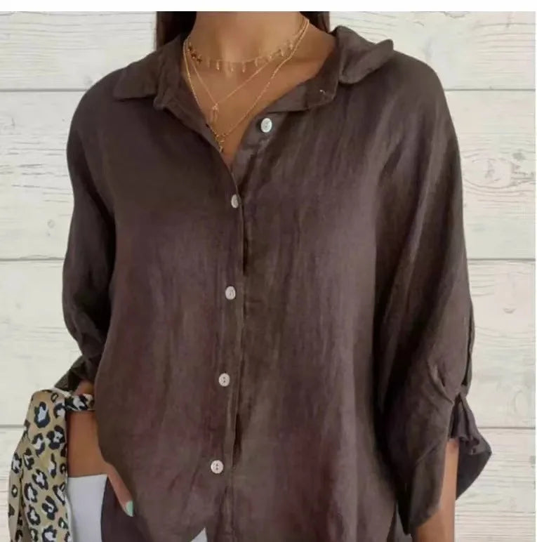Tie-Back Button-Up Shirt