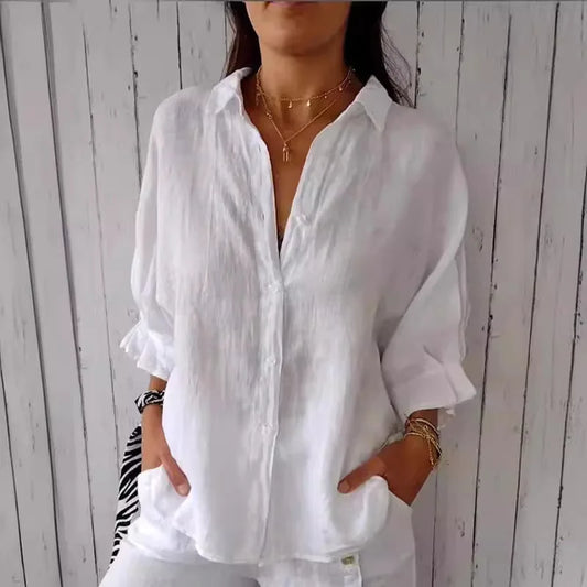 Tie-Back Button-Up Shirt