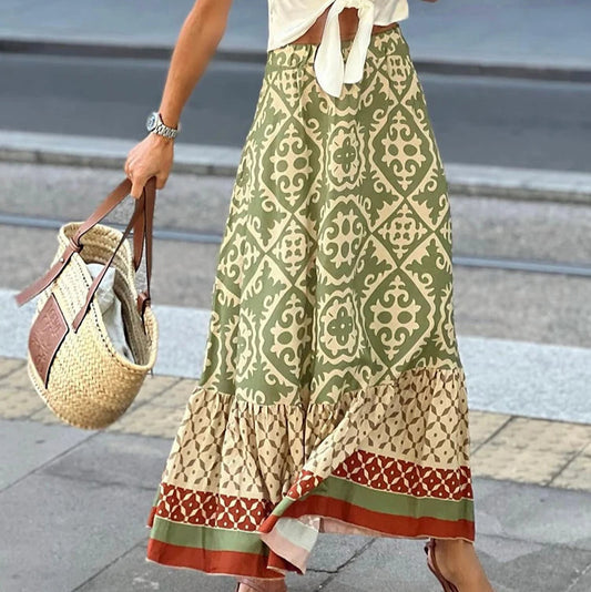 Boho Floral Ruffle Skirt