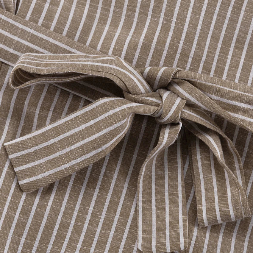 Vintage Stripe Waist-Tie Shirt