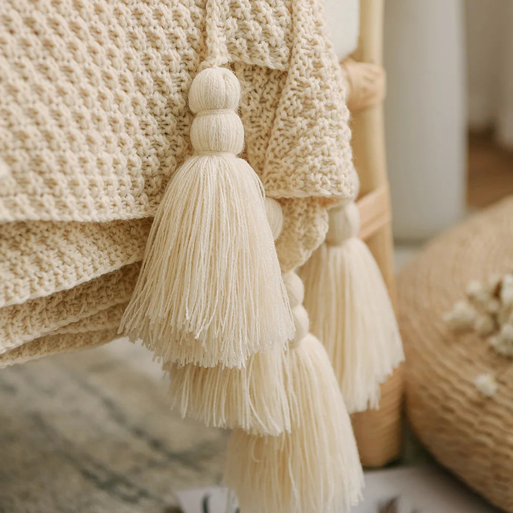 Wool Knit Throw Blanket