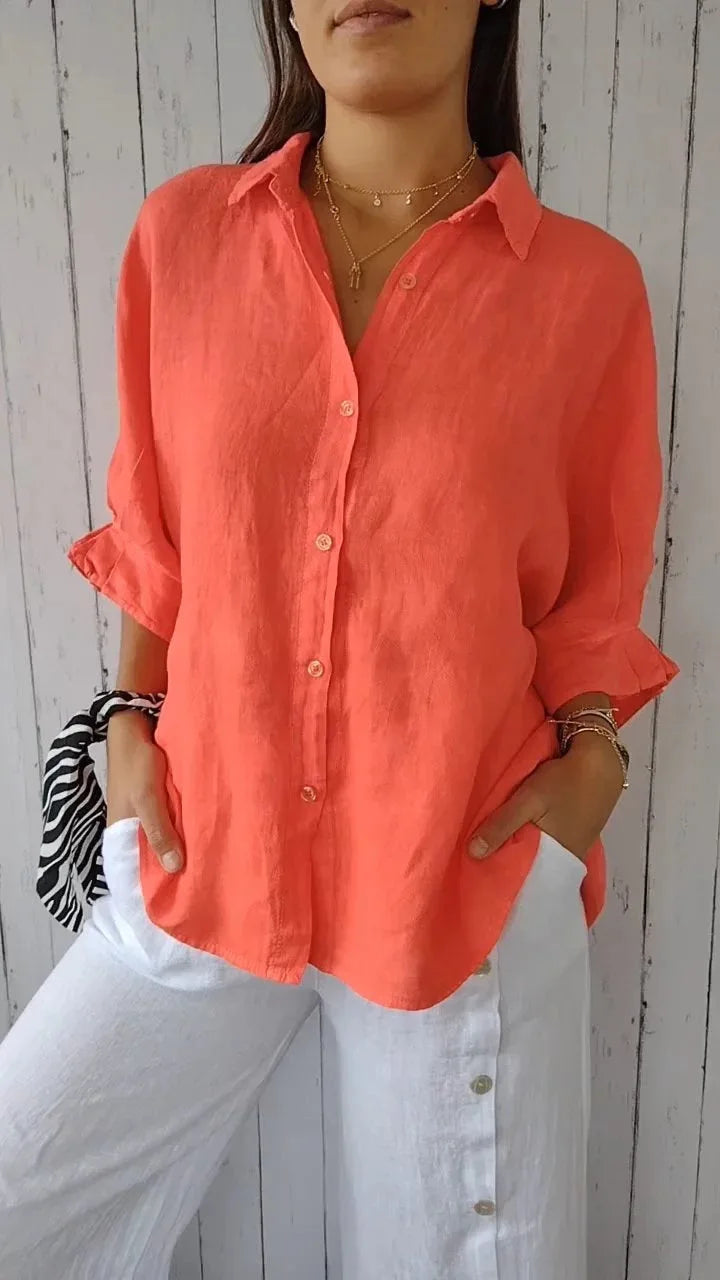Tie-Back Button-Up Shirt