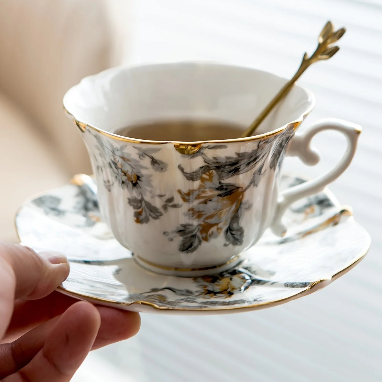 Vintage Ceramic Teacup & Saucer Set