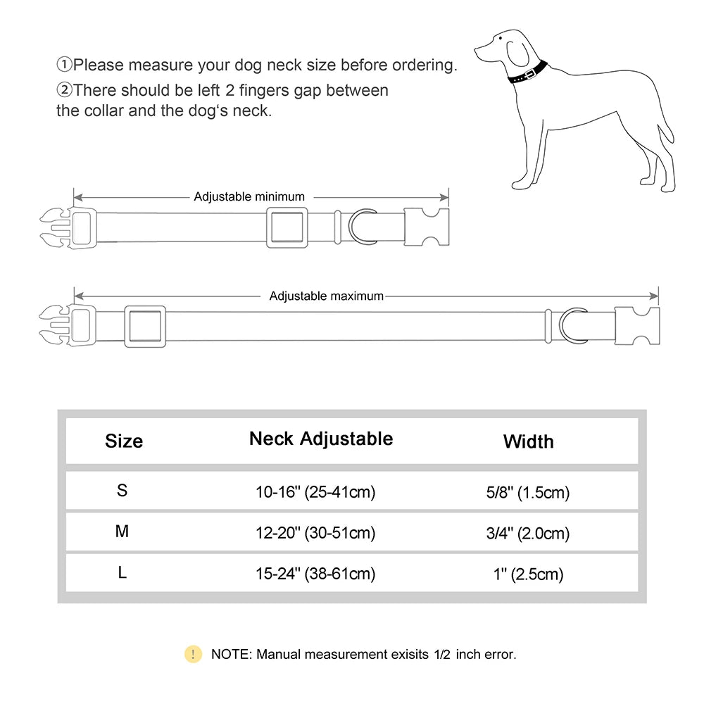 Adjustable Printed Nylon Dog Collar