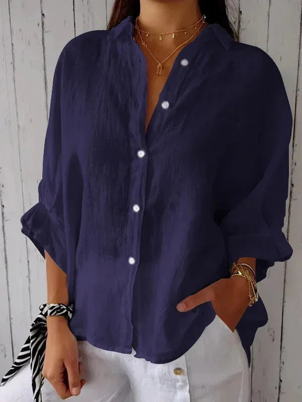 Tie-Back Button-Up Shirt
