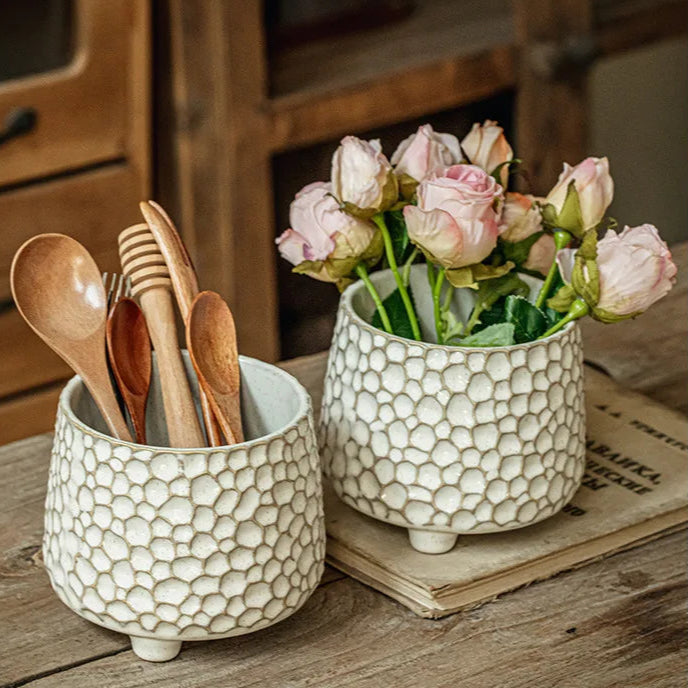 Pinecone Ceramic Storage Jar