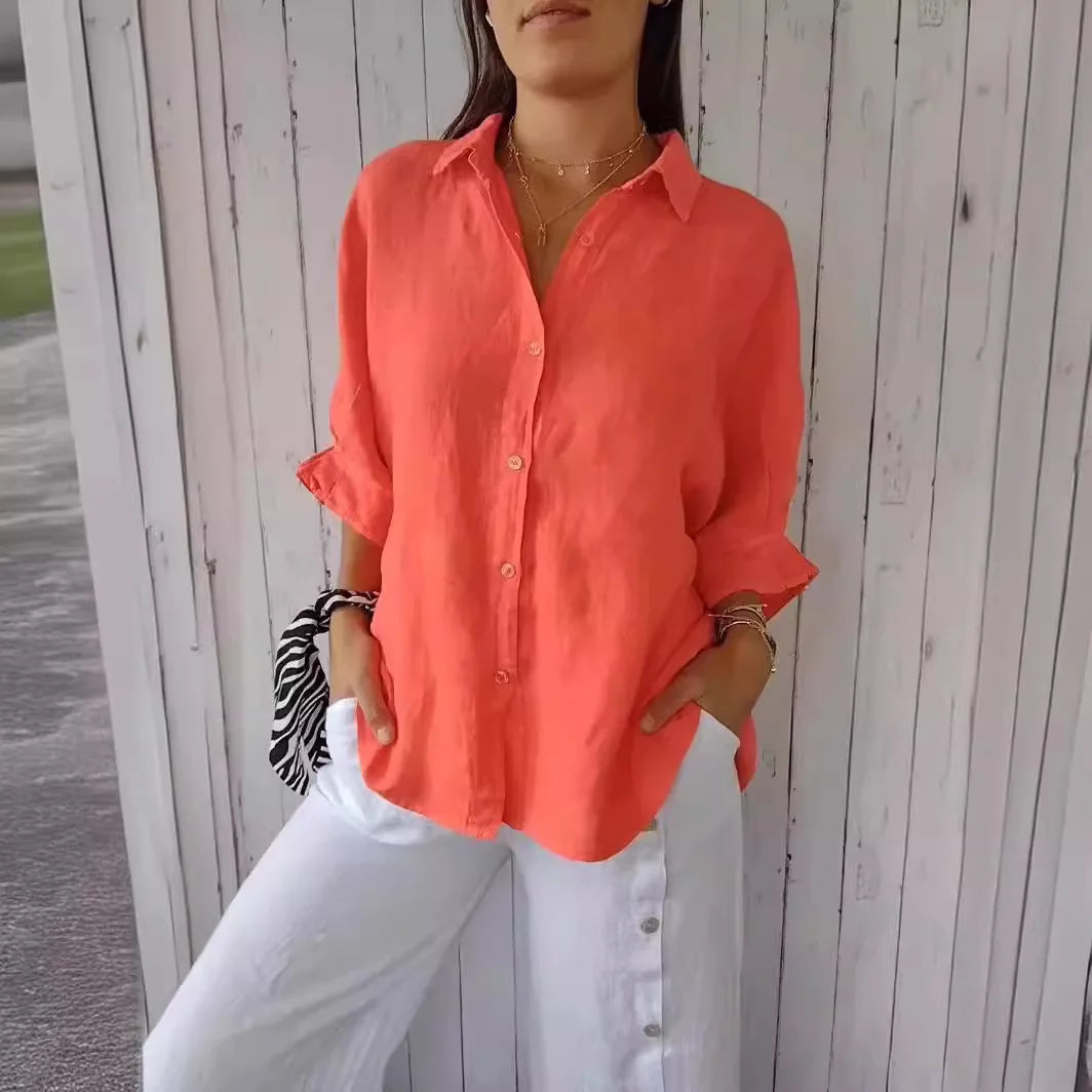 Tie-Back Button-Up Shirt