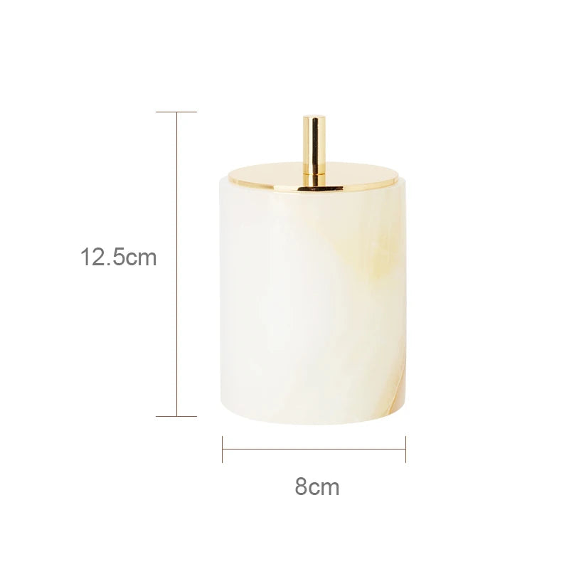 White Onyx Marble Bathroom Set