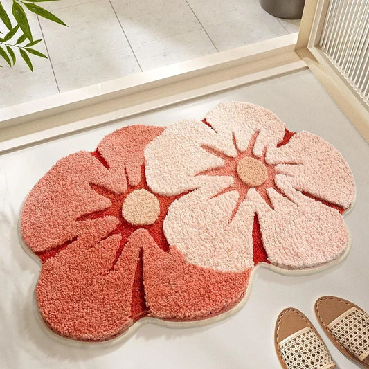 3D Flower Shaggy Bath Mat