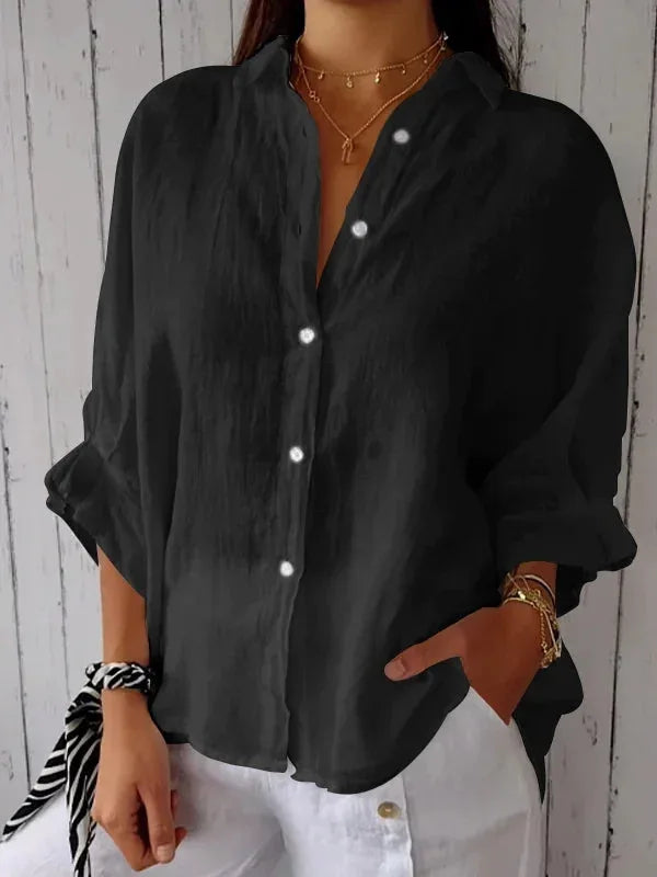 Tie-Back Button-Up Shirt