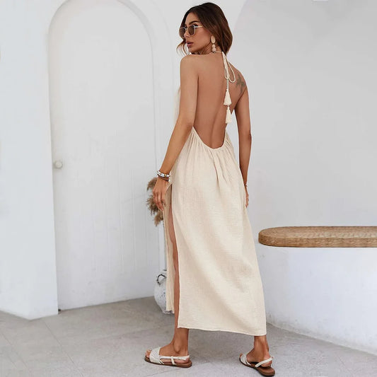 Cotton Gauze Halter Dress