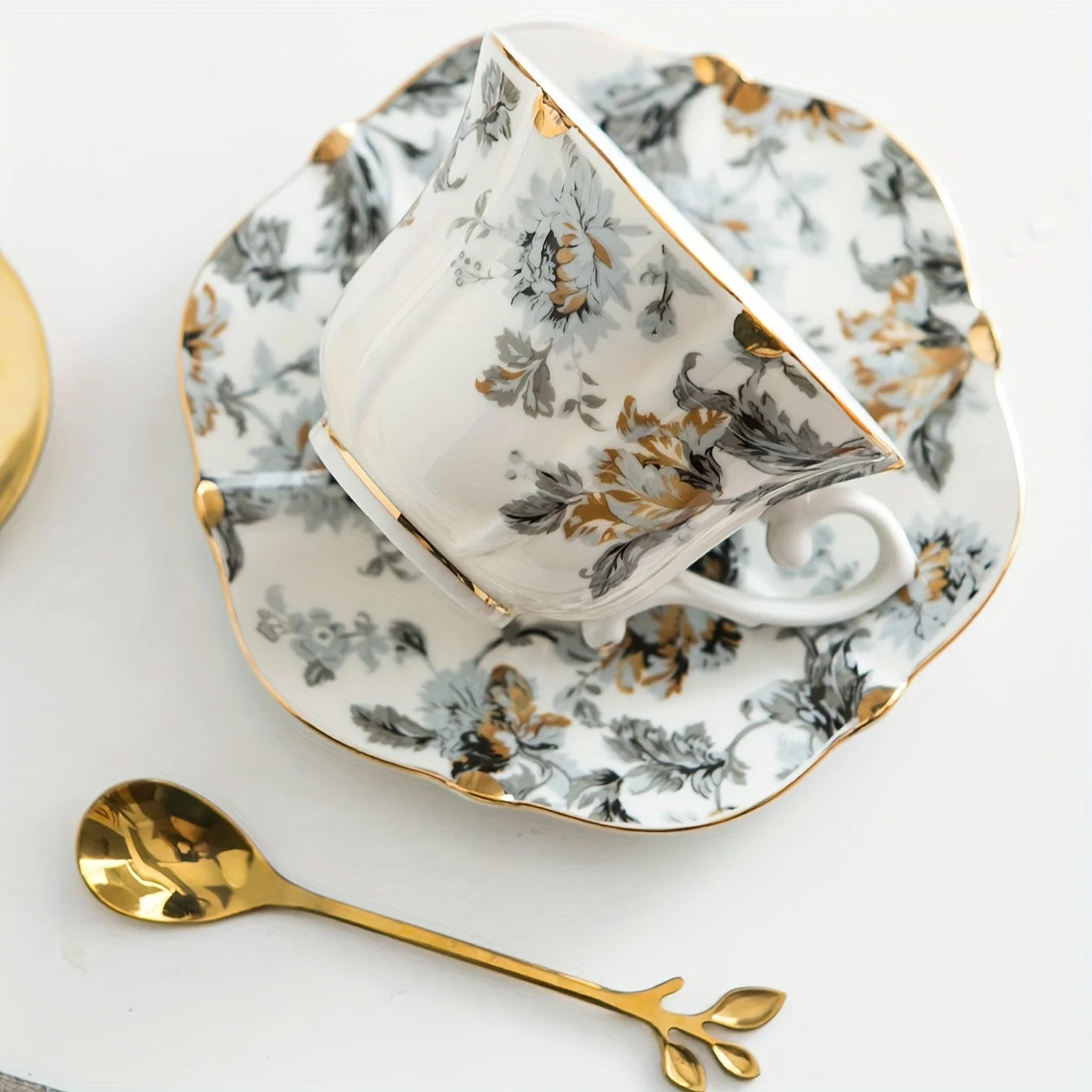 Vintage Ceramic Teacup & Saucer Set