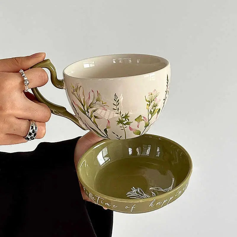 Retro Ceramic Breakfast Cup Set