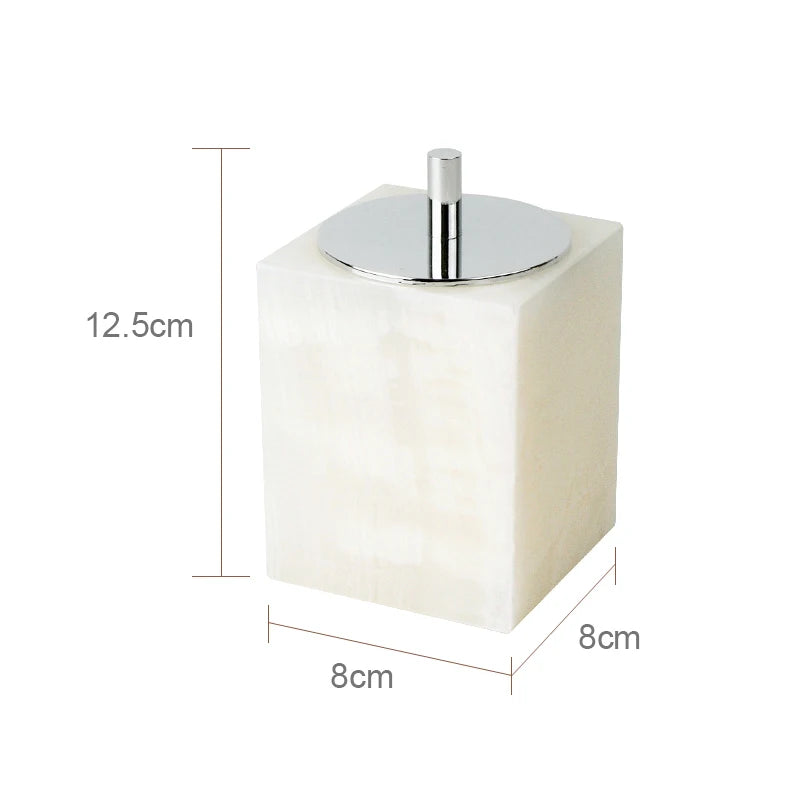 White Onyx Marble Bathroom Set