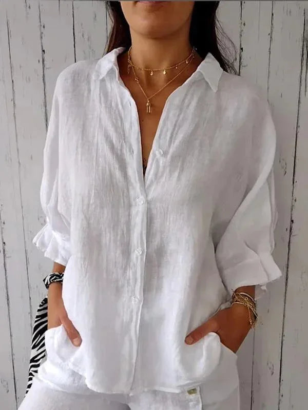 Tie-Back Button-Up Shirt